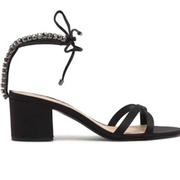 Schutz Islah Rhinestone Wrap Around Block Heel - Picture 4 of 11